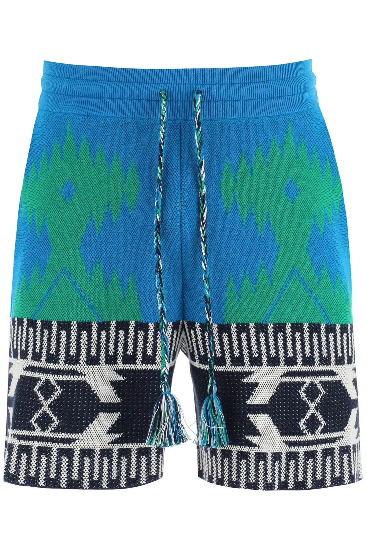 Alanui jacquard cotton icon shorts