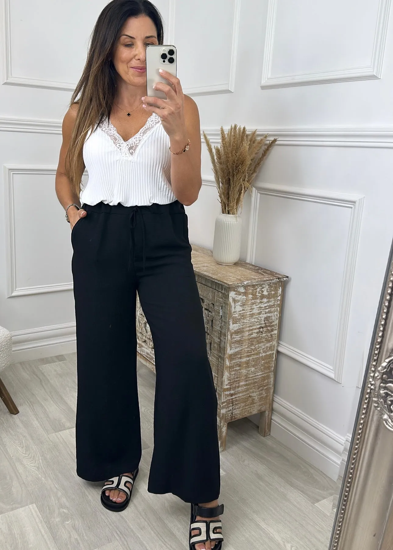 Antoinette Black Wide Leg Pants