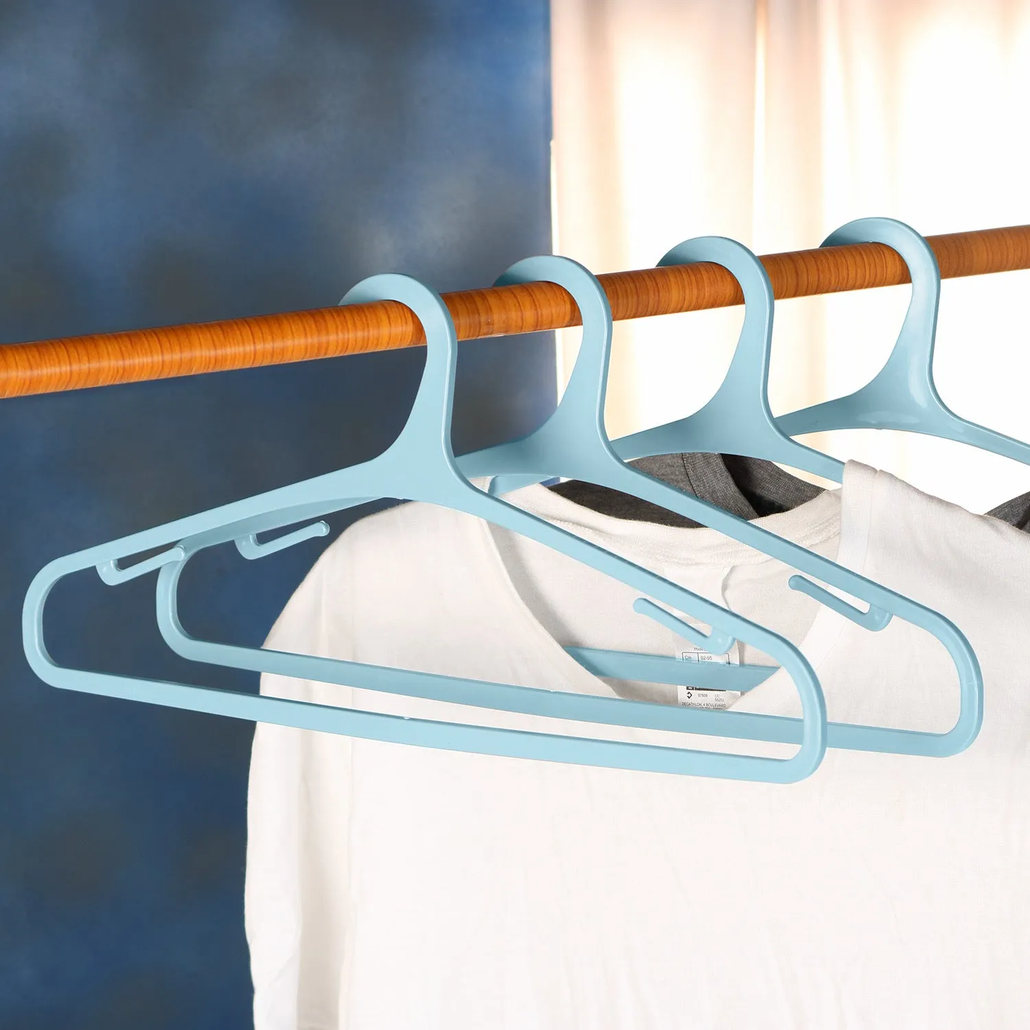 Aquaqlean - HeavyWeight Garment Hangers (Pack of 12 pcs ,Blue&Pink Mix)