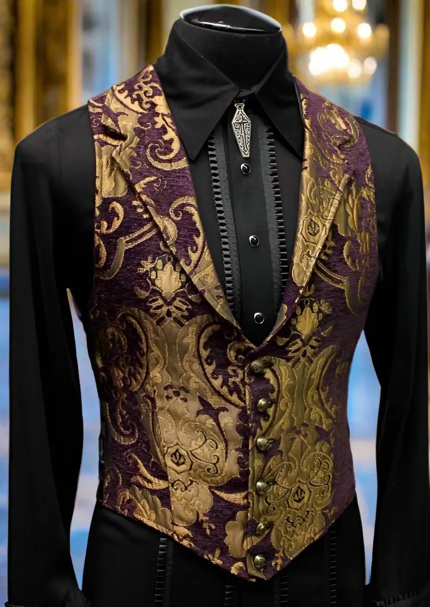 ARISTOCRAT VEST - PURPLE/GOLD TAPESTRY