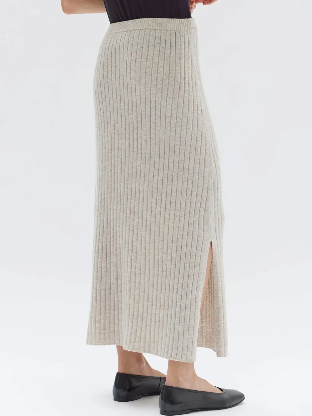 ASSEMBLY LABEL WOOL CASHMERE RIB SKIRT