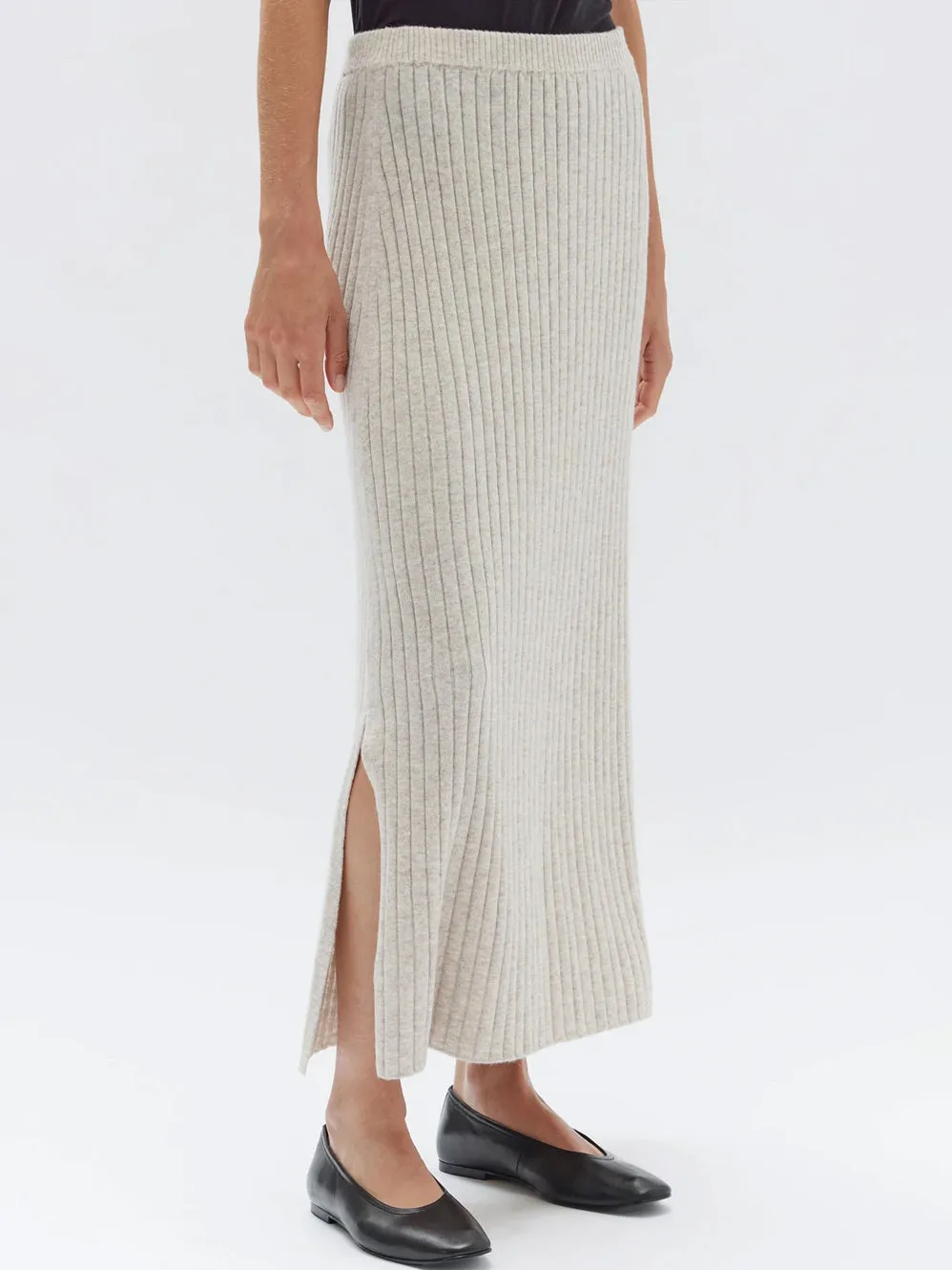 ASSEMBLY LABEL WOOL CASHMERE RIB SKIRT