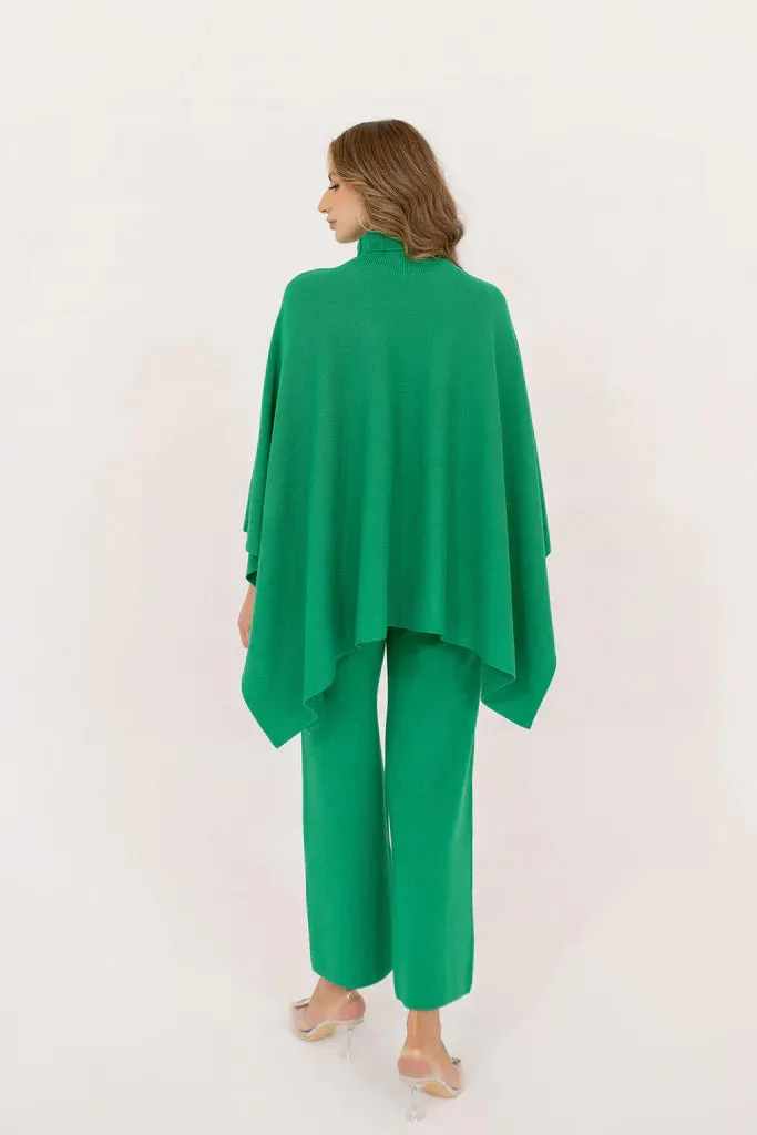 Autumn Winter '23 - Lily Knitted Cape Green Separates