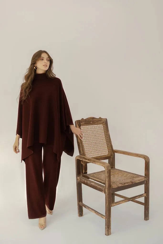 Autumn Winter '23 - Lily Knitted Cape Plum Separates