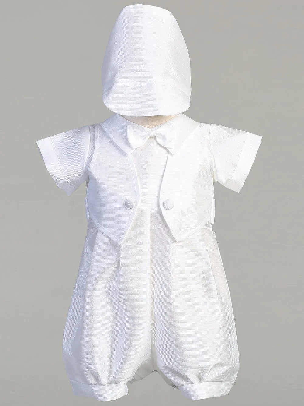 Baby Boys White Baptism & Christening Romper (8480)