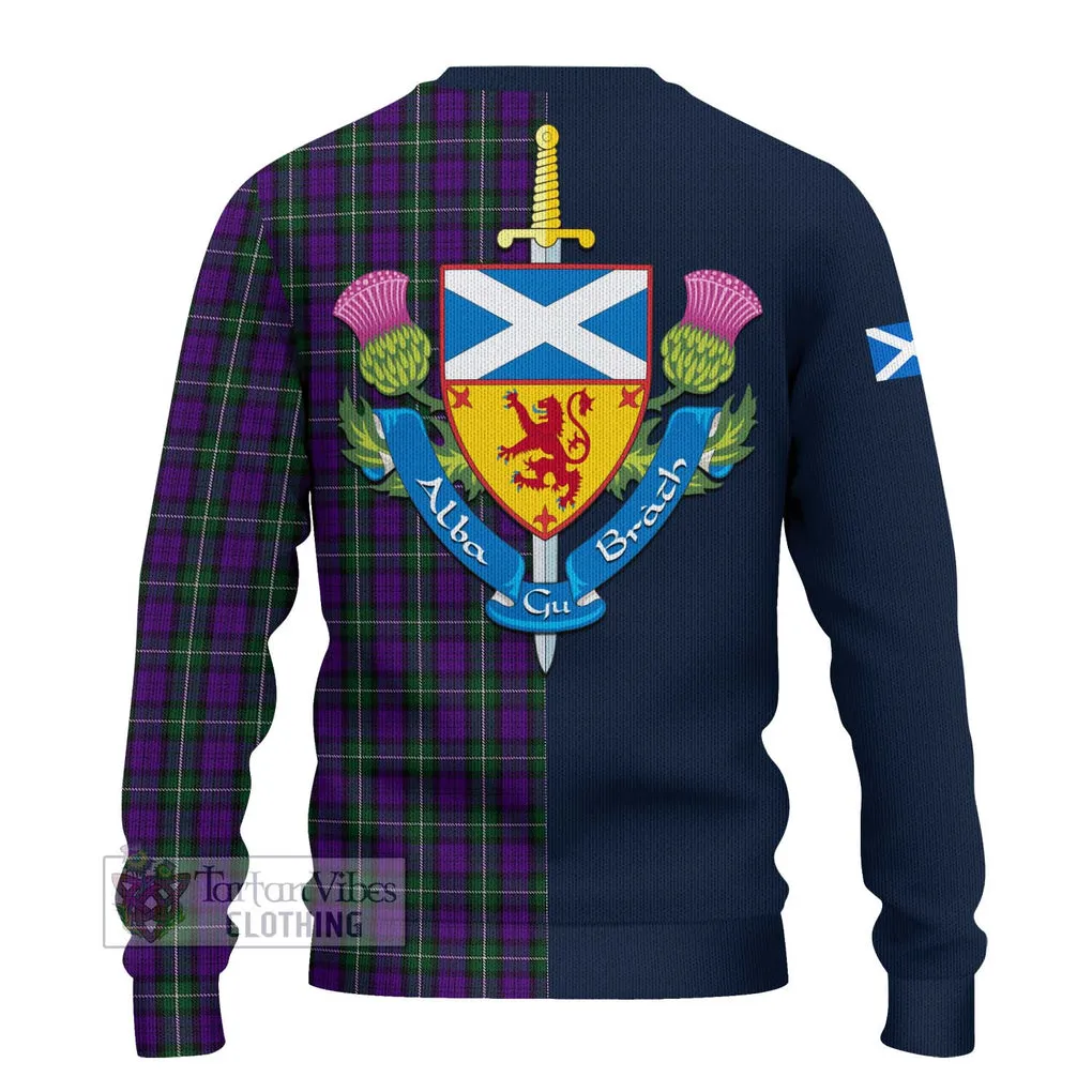 Baillie Highland Society Tartan Ugly Sweater with Scottish Lion Royal Arm Half Style