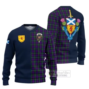 Baillie Highland Society Tartan Ugly Sweater with Scottish Lion Royal Arm Half Style