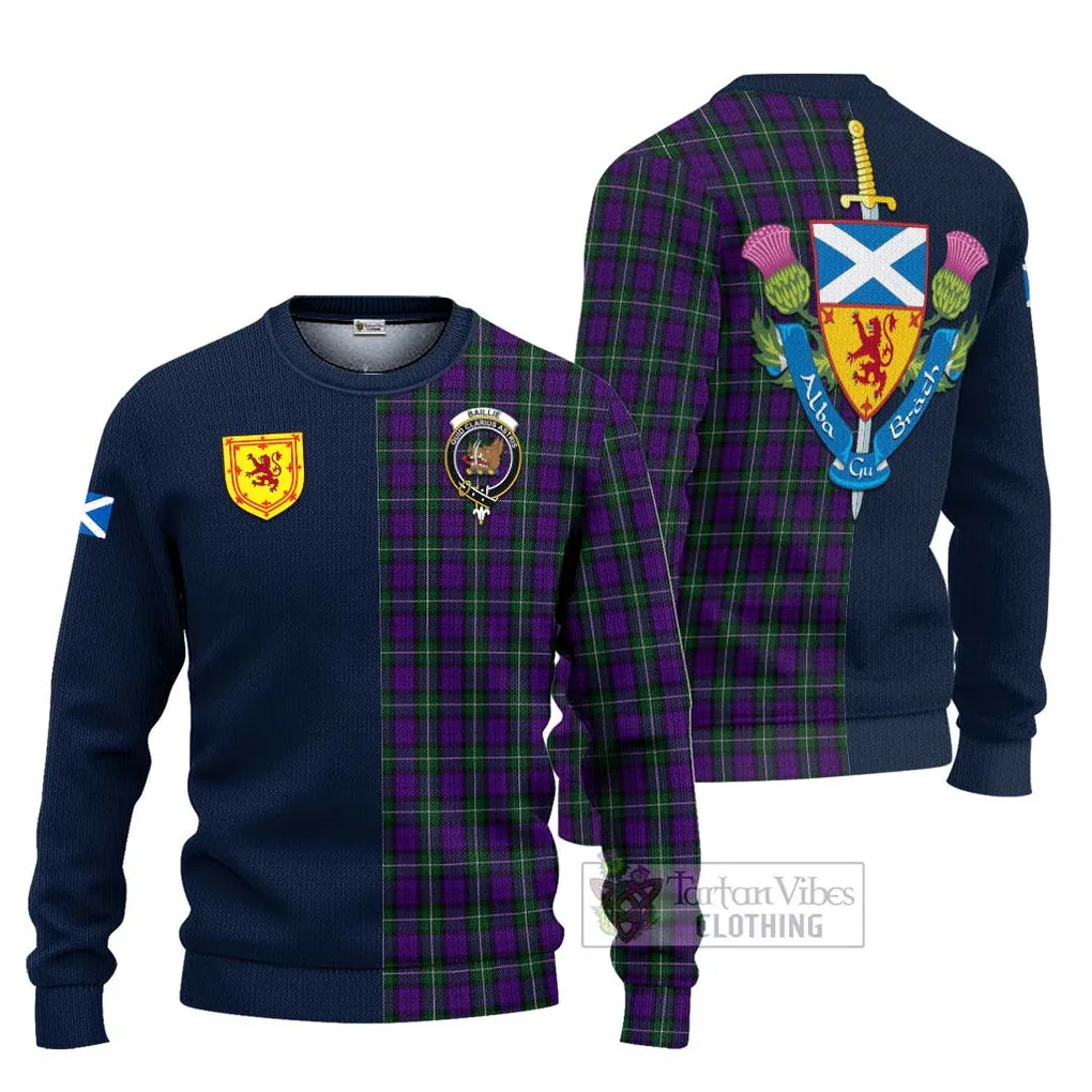 Baillie Highland Society Tartan Ugly Sweater with Scottish Lion Royal Arm Half Style