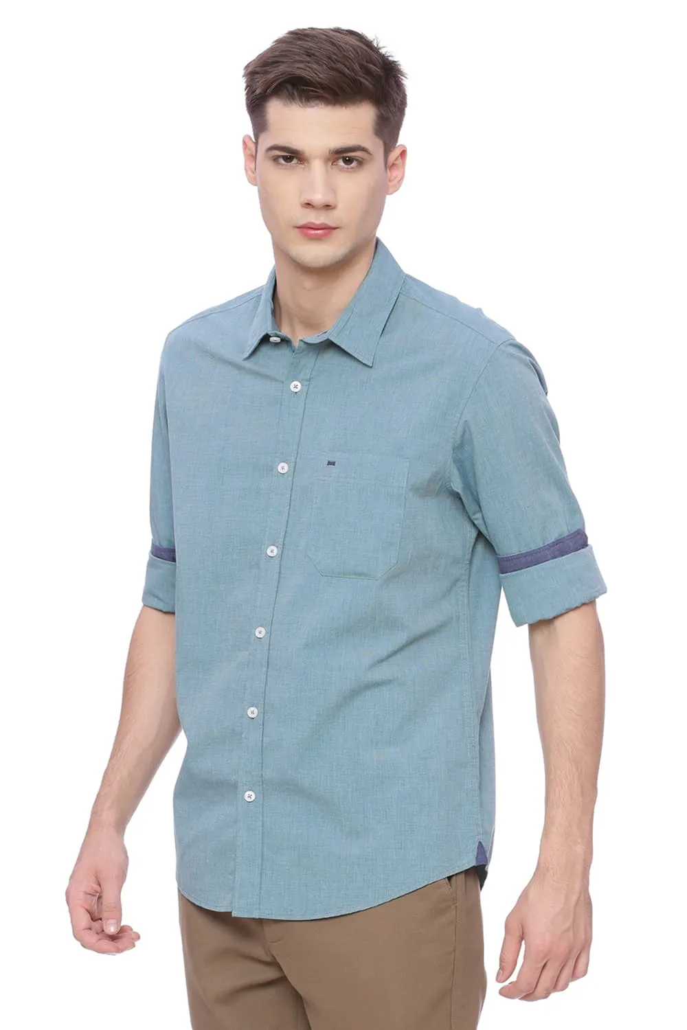 Basics Slim Fit Fil A Fil Shirt