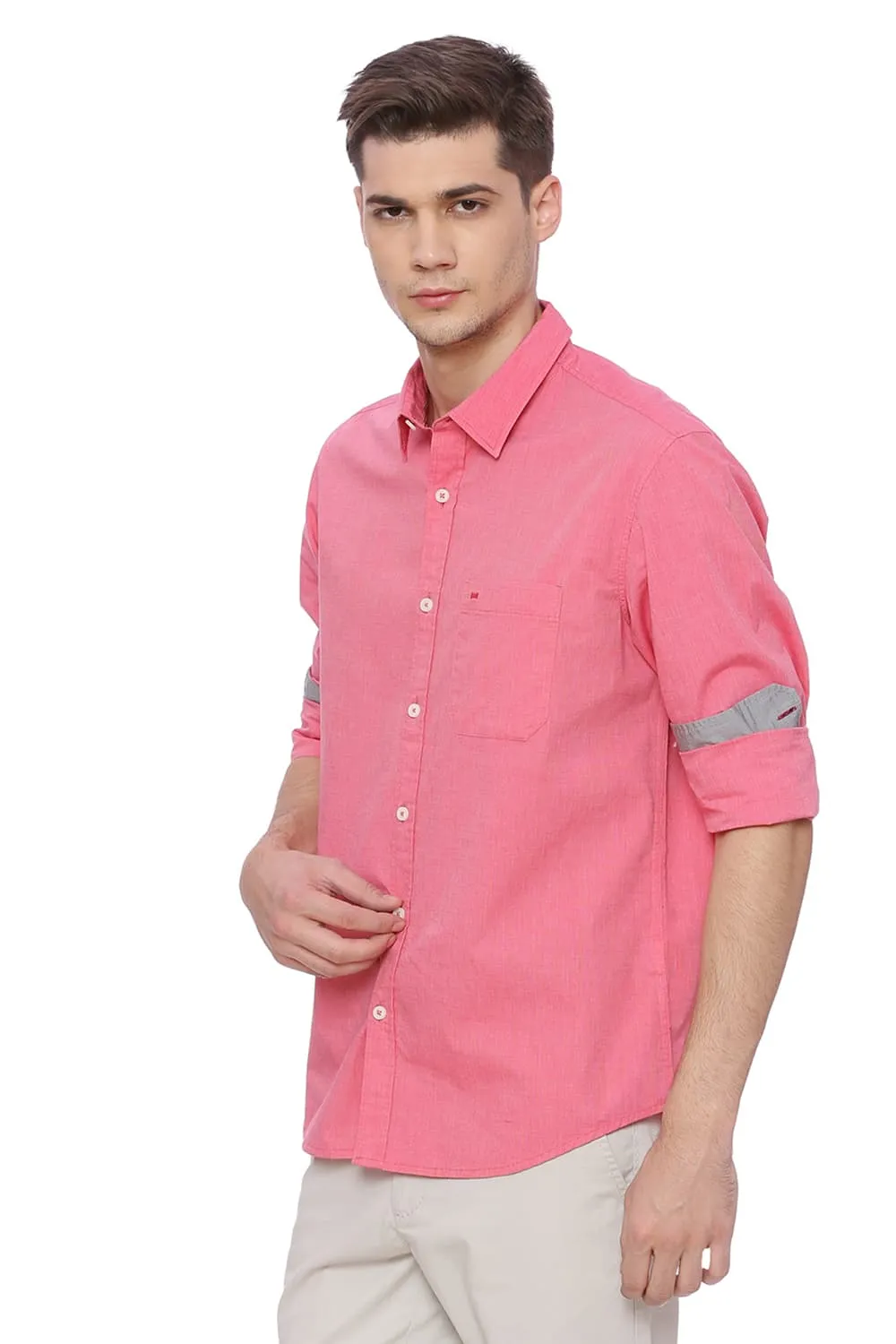 Basics Slim Fit Fil A Fil Shirt