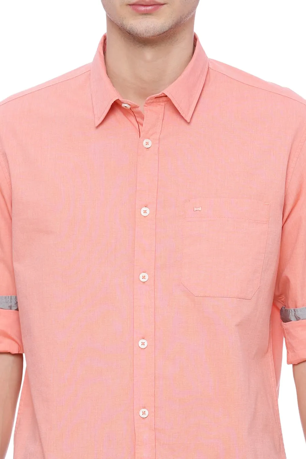 Basics Slim Fit Fil A Fil Shirt