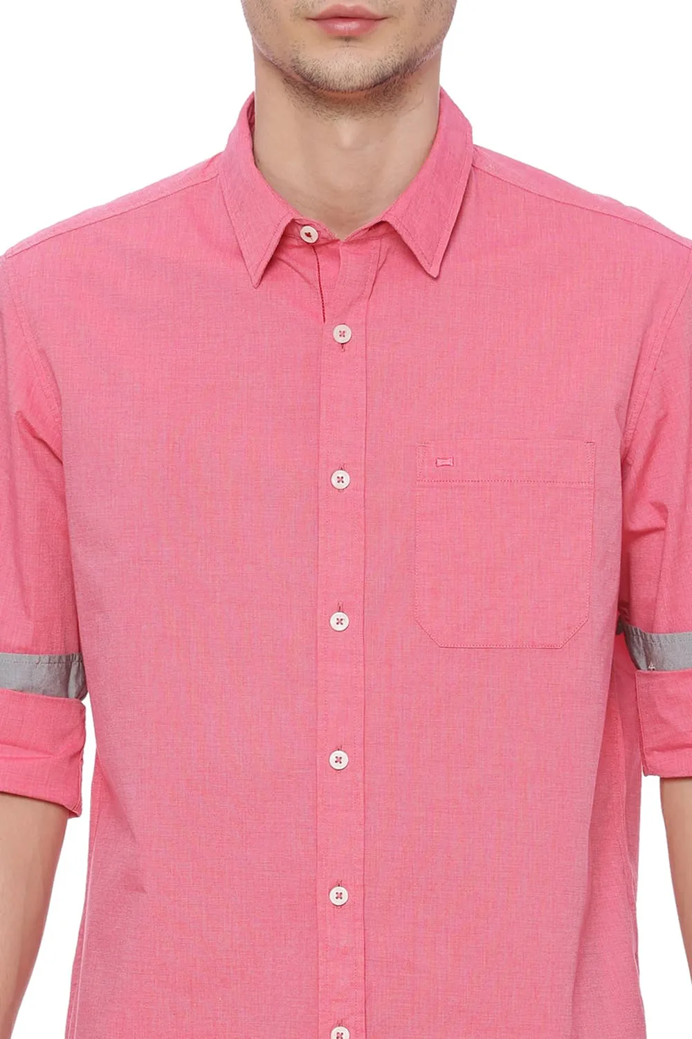 Basics Slim Fit Fil A Fil Shirt