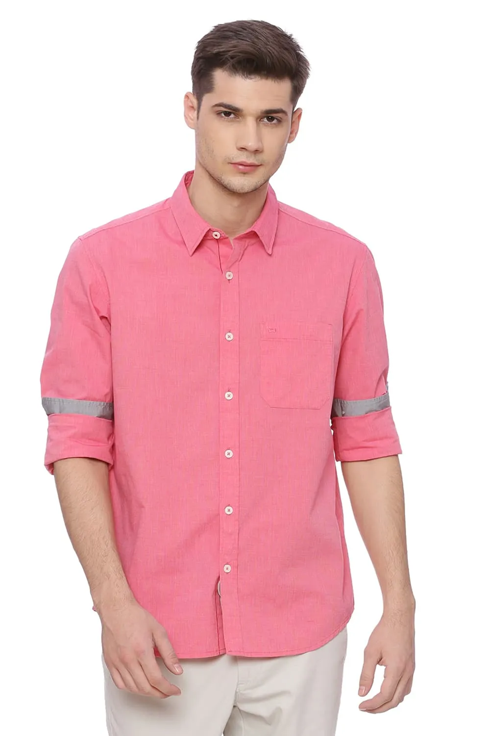 Basics Slim Fit Fil A Fil Shirt