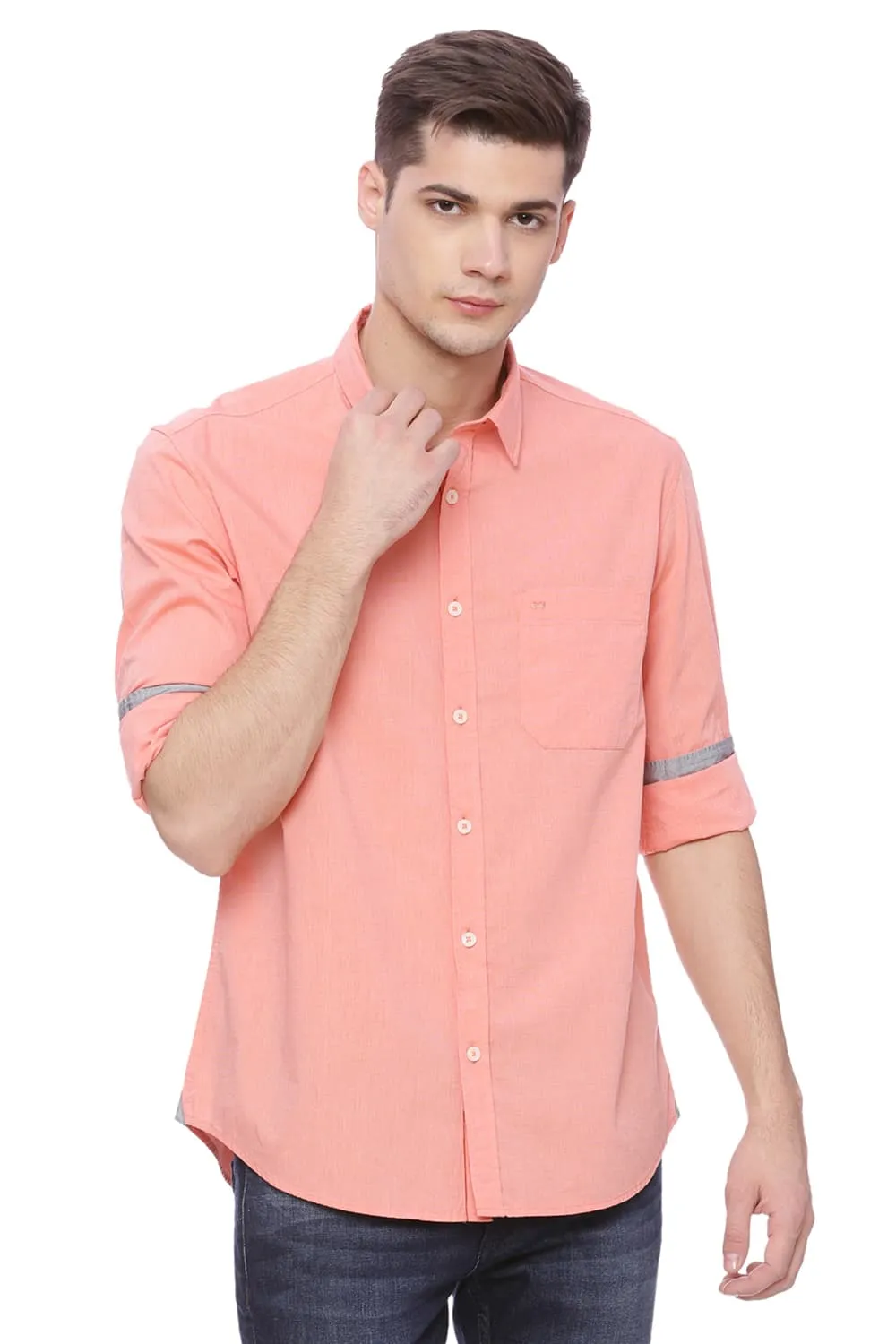 Basics Slim Fit Fil A Fil Shirt