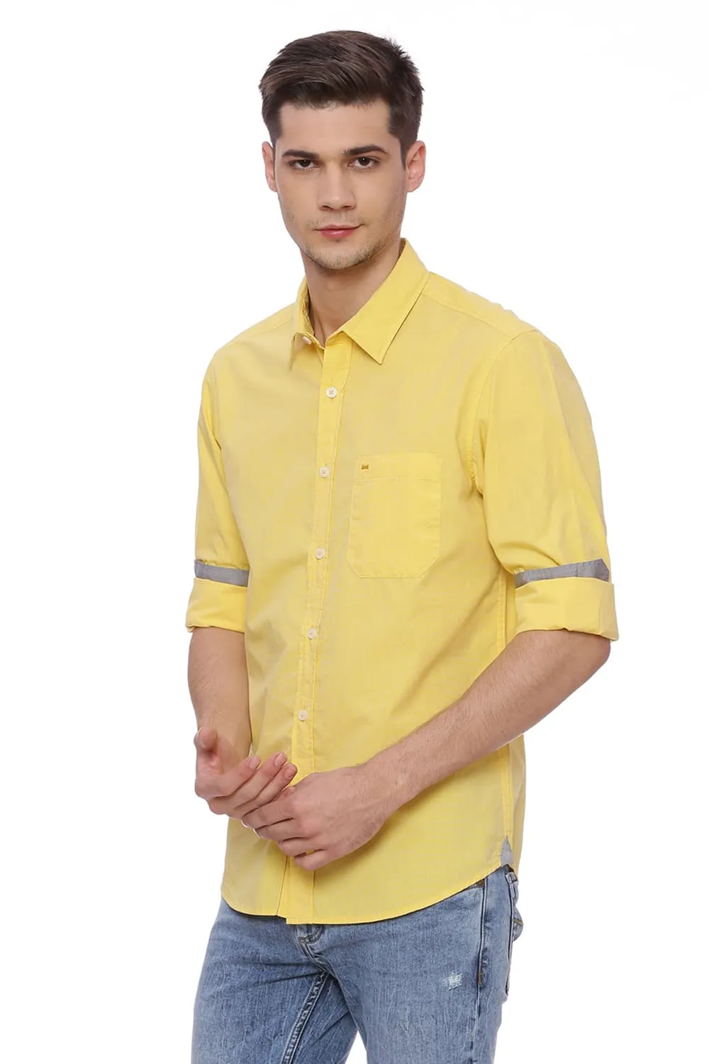 Basics Slim Fit Fil A Fil Shirt