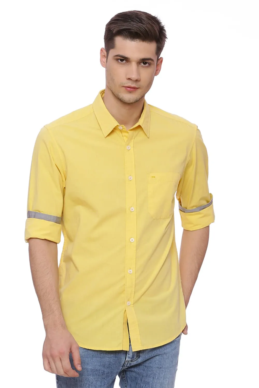 Basics Slim Fit Fil A Fil Shirt