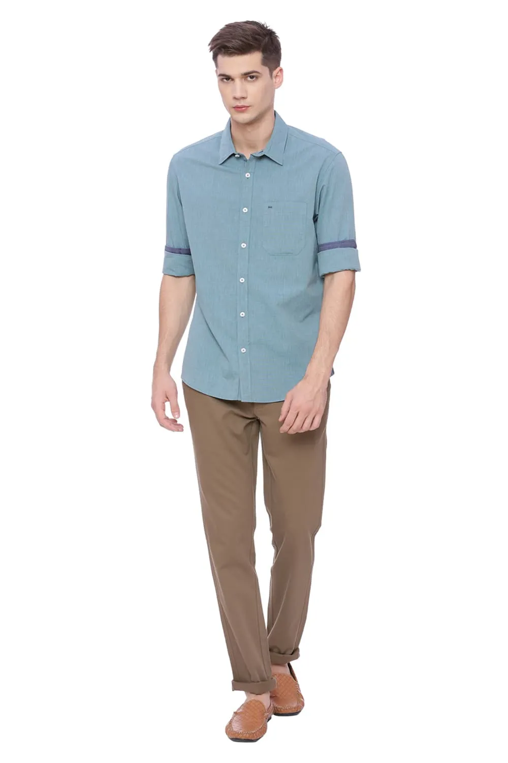 Basics Slim Fit Fil A Fil Shirt