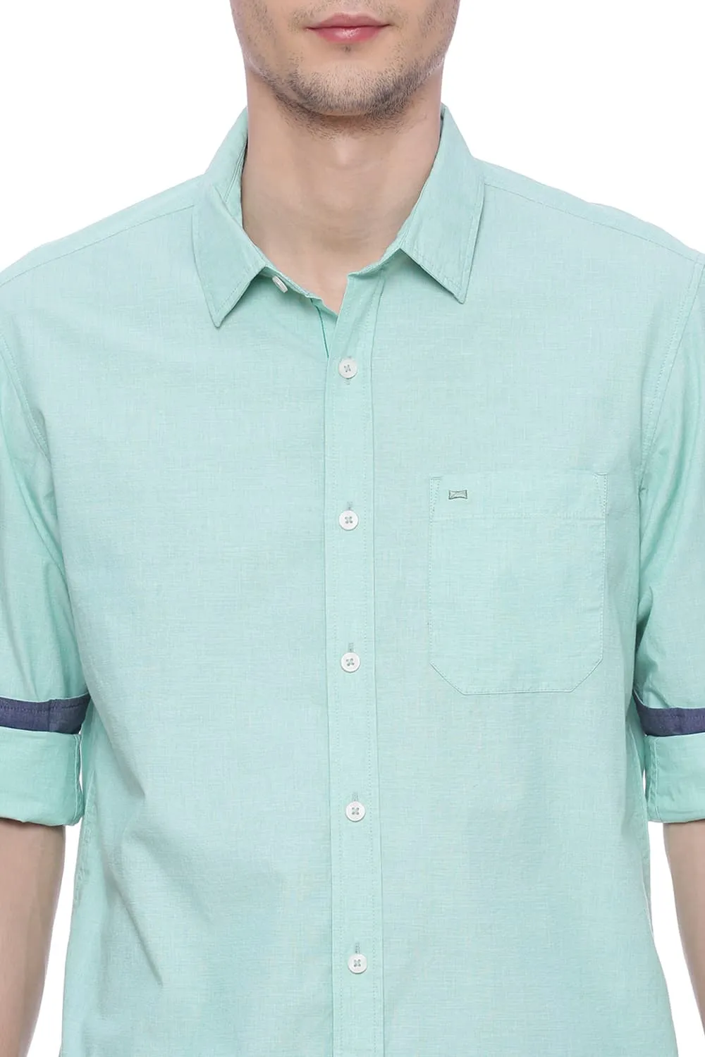 Basics Slim Fit Fil A Fil Shirt