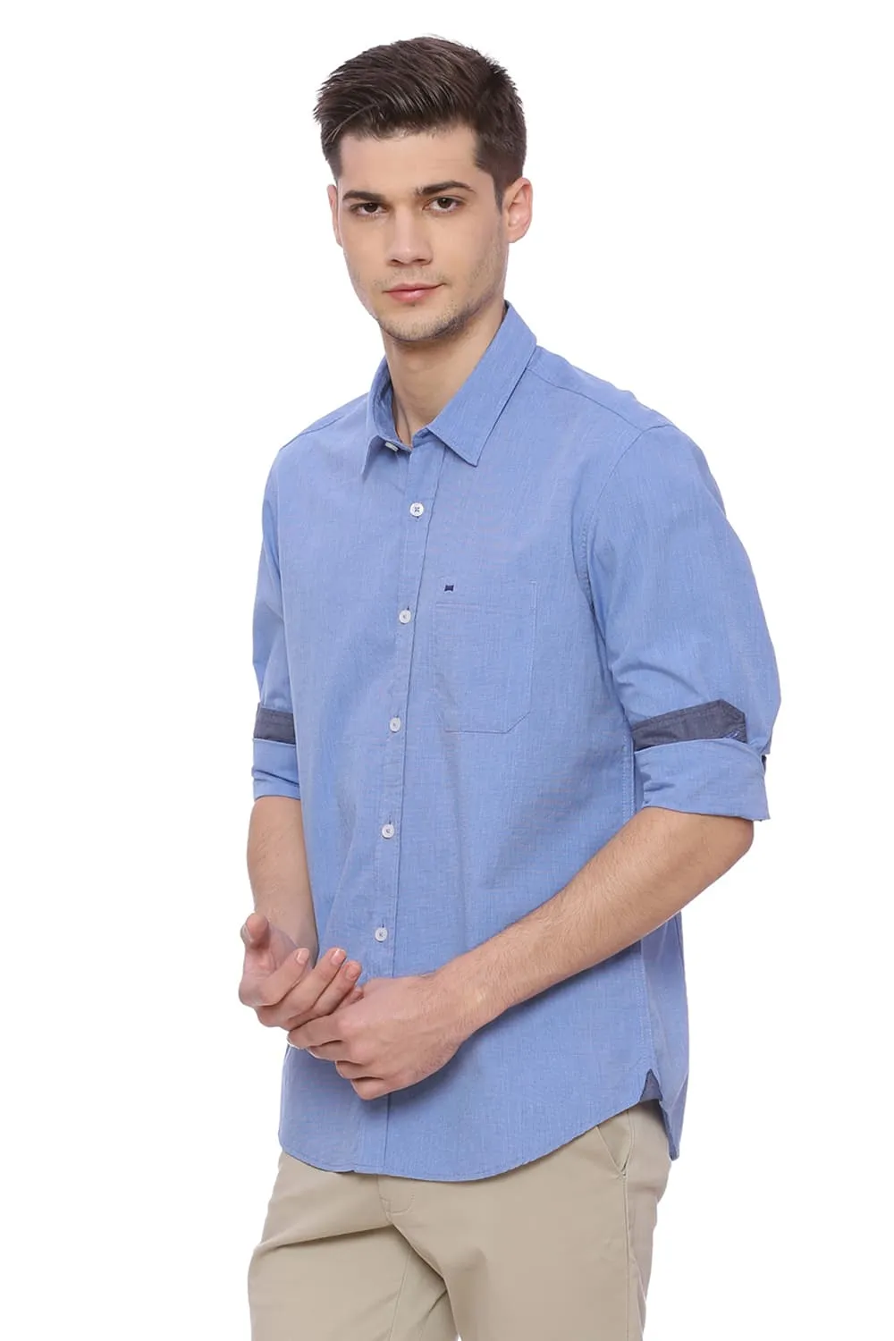 Basics Slim Fit Fil A Fil Shirt