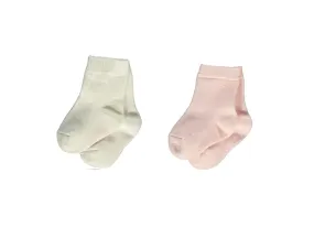 Bebetto Baby Girl Socks Ankle High Pink/Ivory 2Pk (0-36mths)