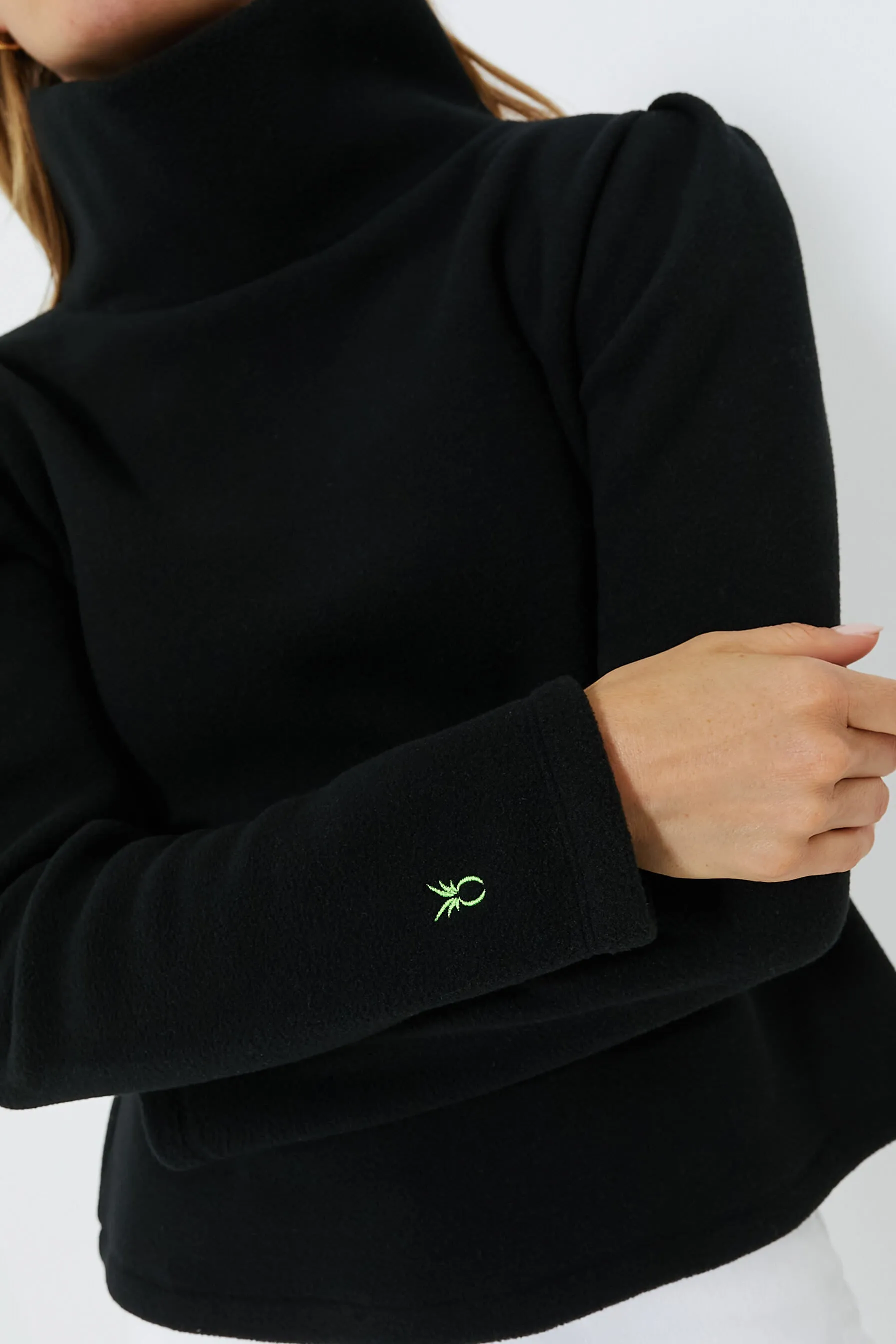 Black Palmer Puff Sleeve Turtleneck