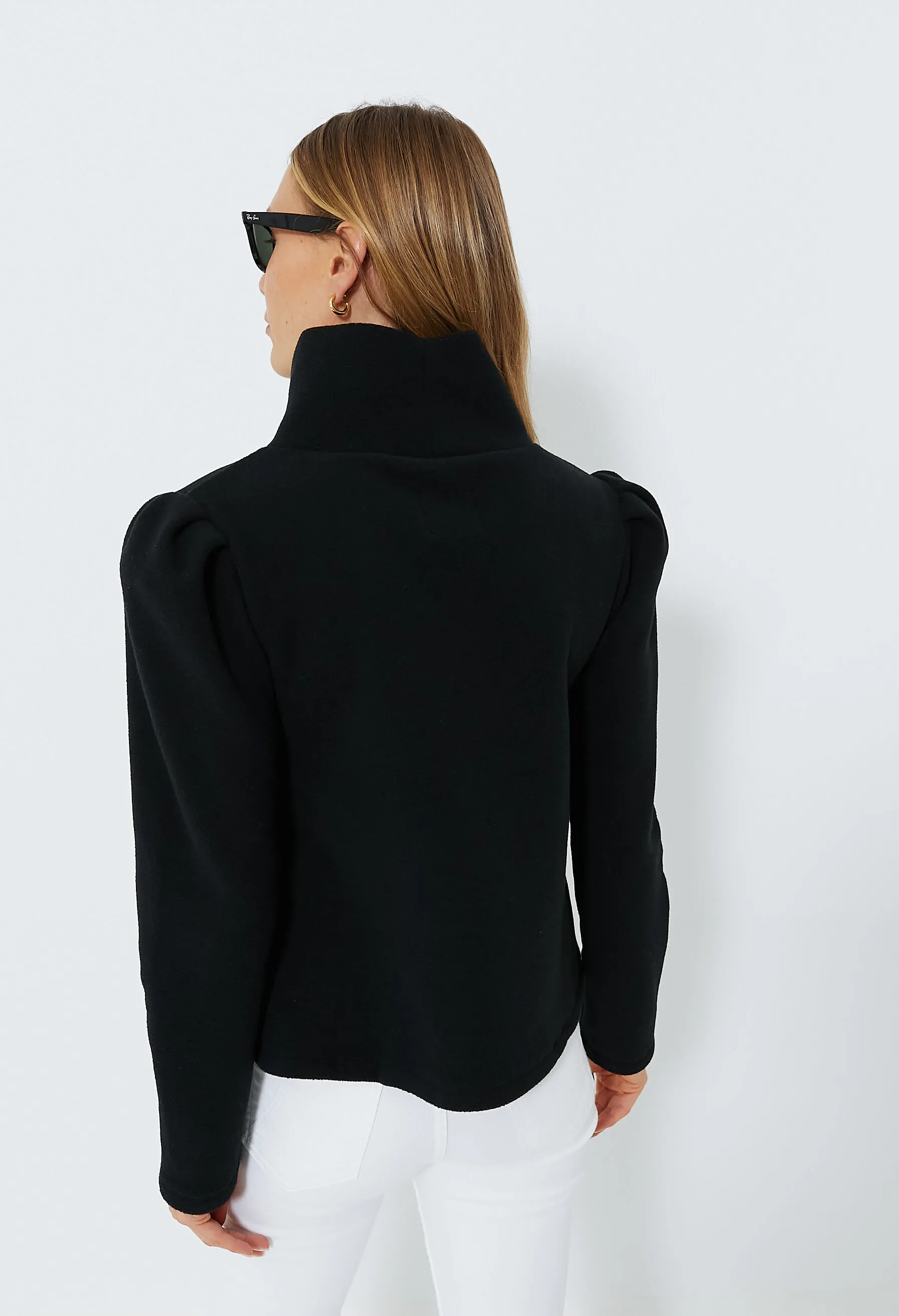 Black Palmer Puff Sleeve Turtleneck