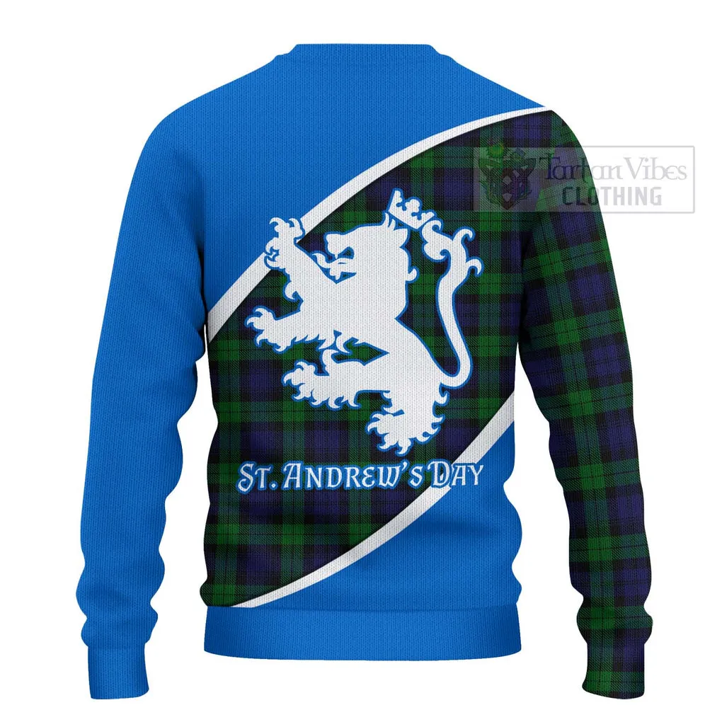 Black Watch Family Crest Tartan Ugly Sweater Celebrate Saint Andrew's Day in Style