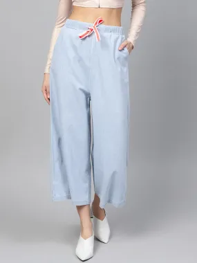 Blue Denim Neon Drawstring Pants