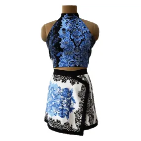 Blue Iris Halter top And Kilt Skirt