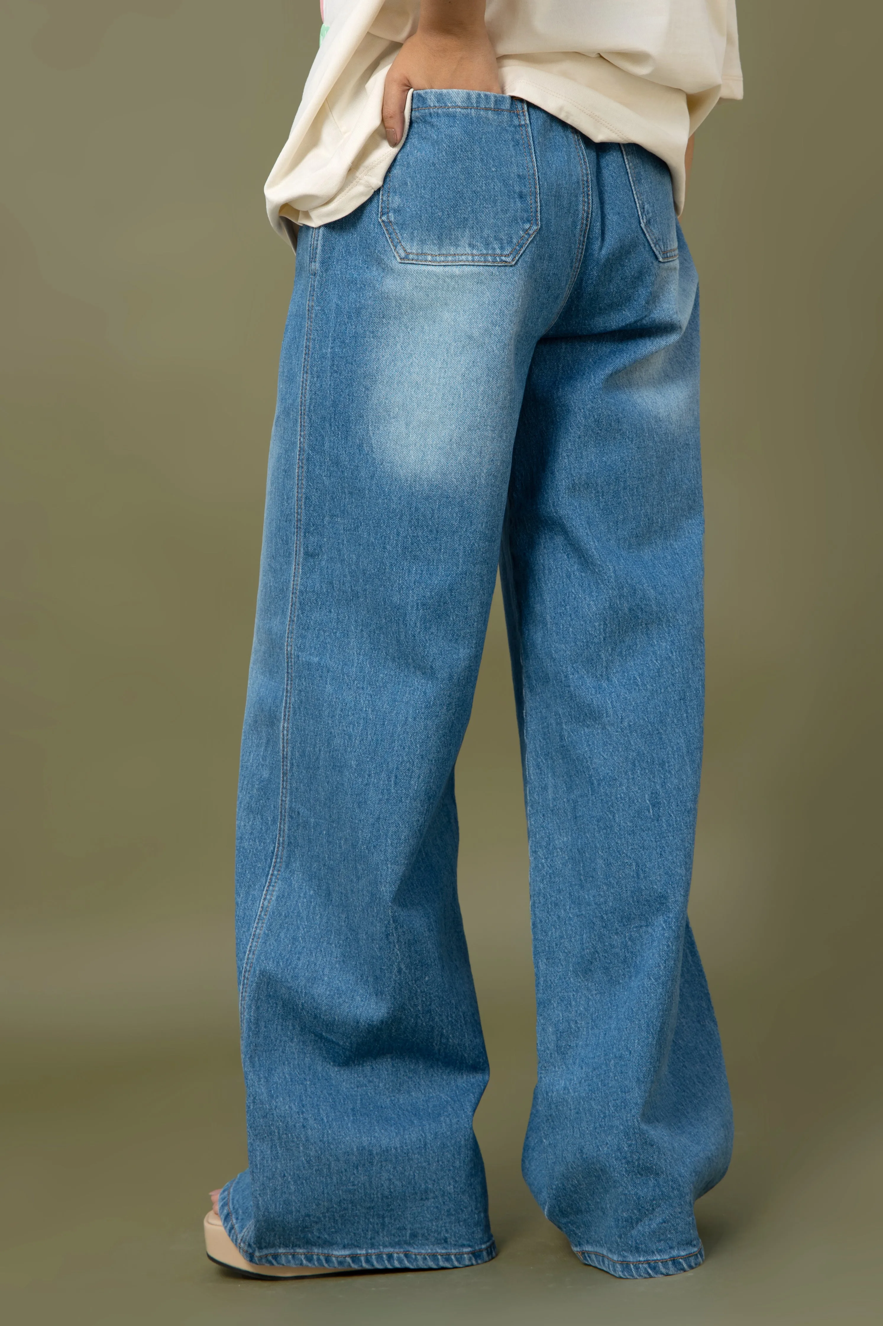 BlueEclipse High-Rise Denim Pants