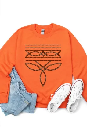 Boot Stitch Graphic Fleece Sweatshirt