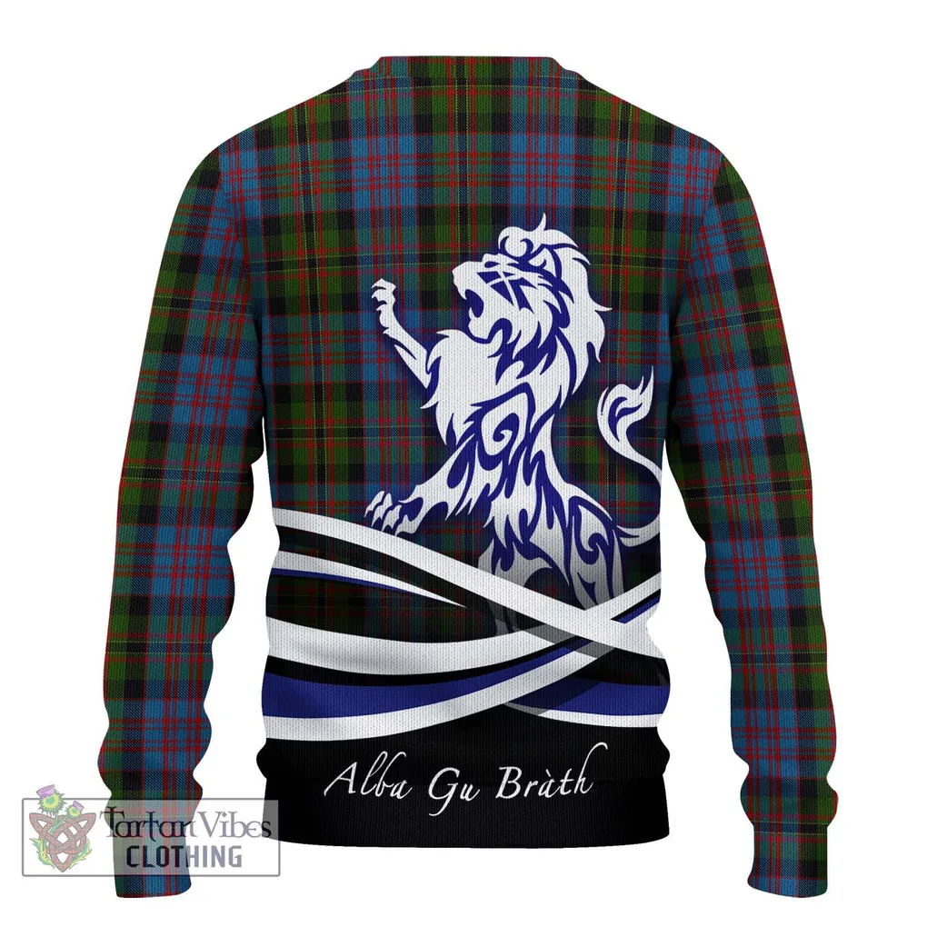 Bowie Tartan Ugly Sweater with Alba Gu Brath Regal Lion Emblem