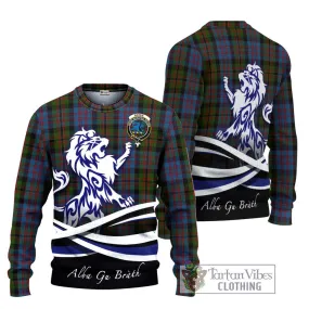 Bowie Tartan Ugly Sweater with Alba Gu Brath Regal Lion Emblem