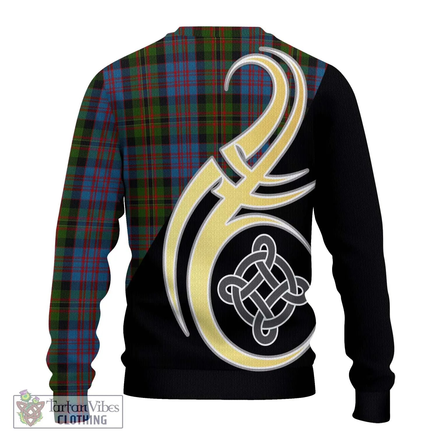 Bowie Tartan Ugly Sweater with Family Crest and Celtic Symbol Style