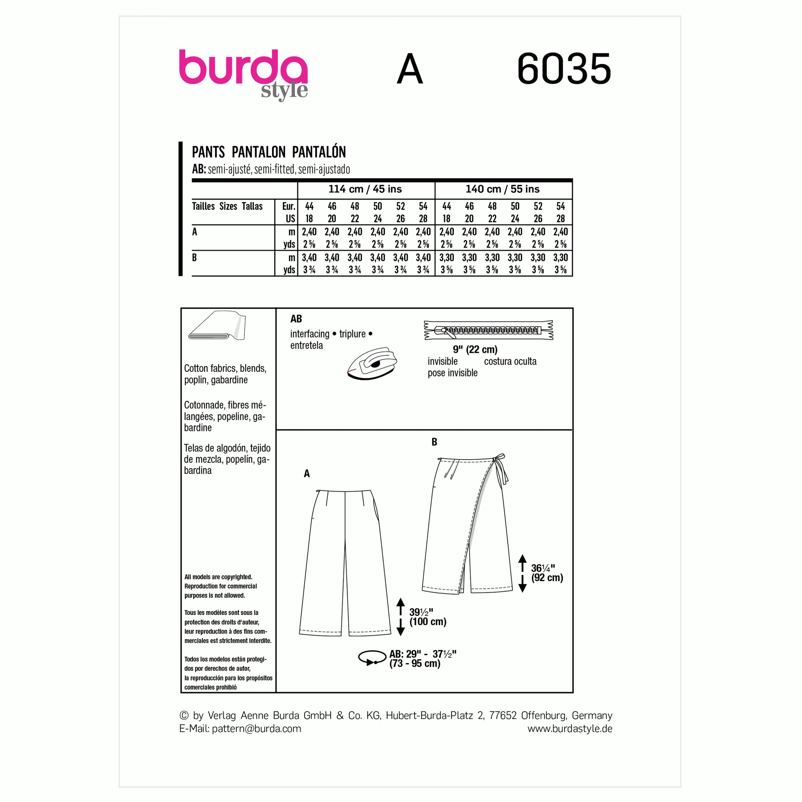 Burda Trousers 6035