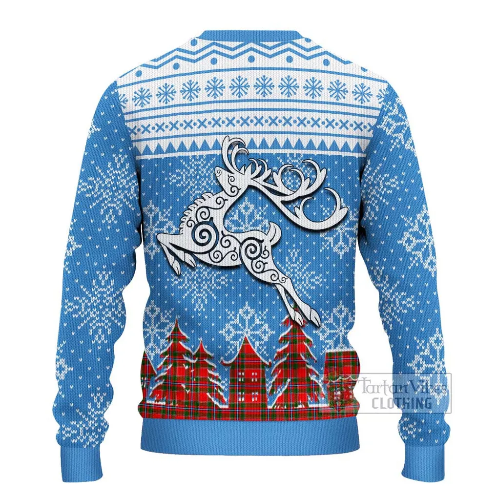 Butter Clan Christmas Ugly Sweater with Tartan and Celtic Reindeer Style