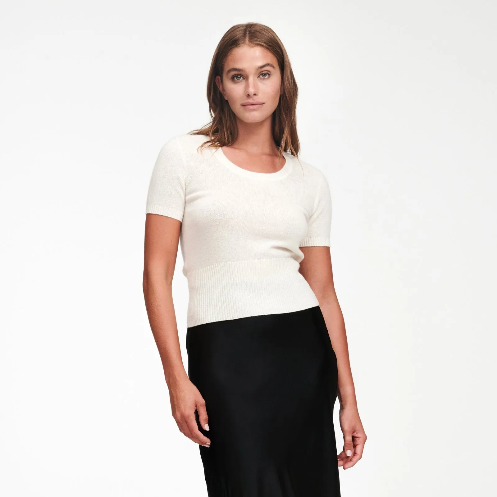 Cashmere Scoop Neck T-Shirt