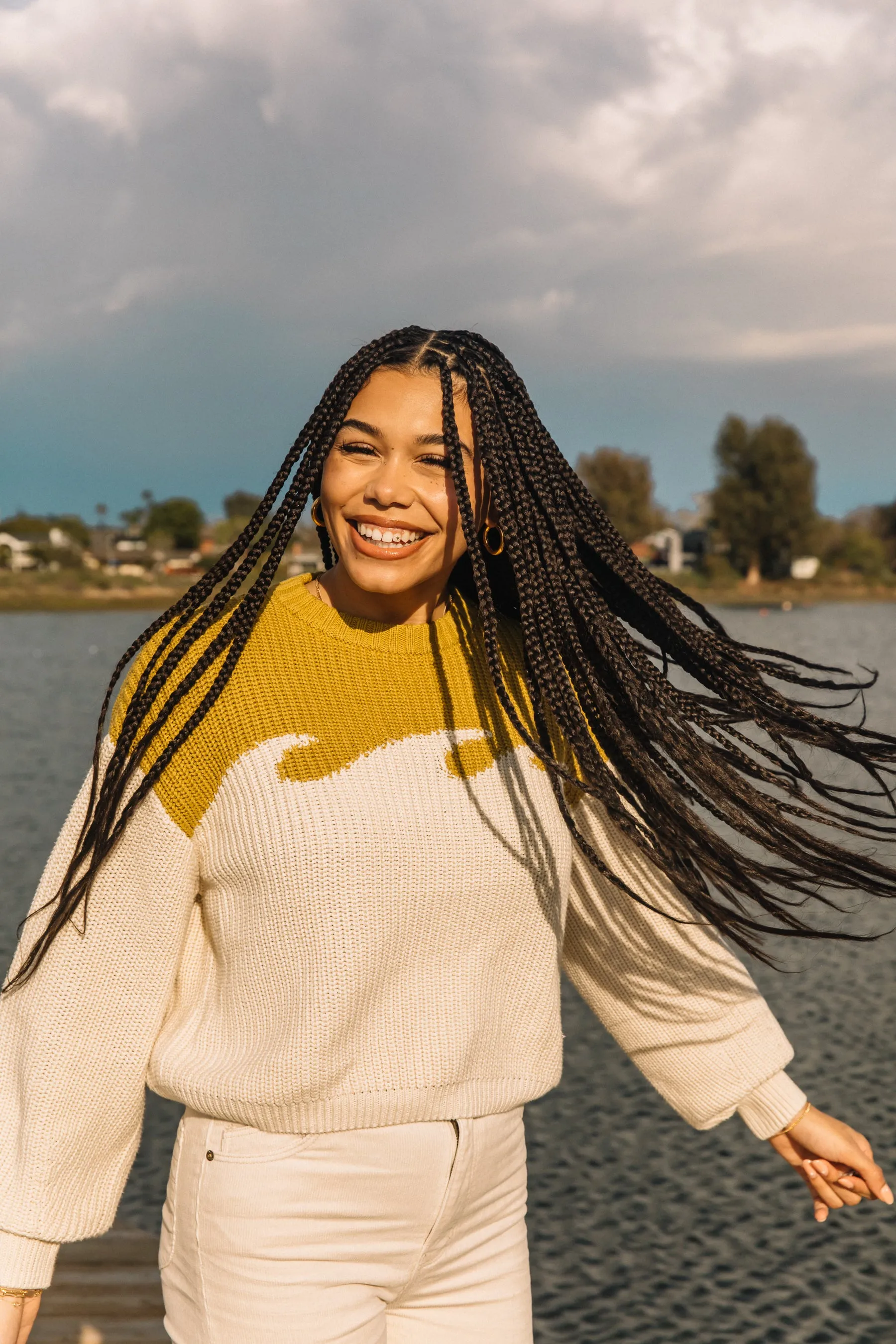 Chartreuse Wave Sweater