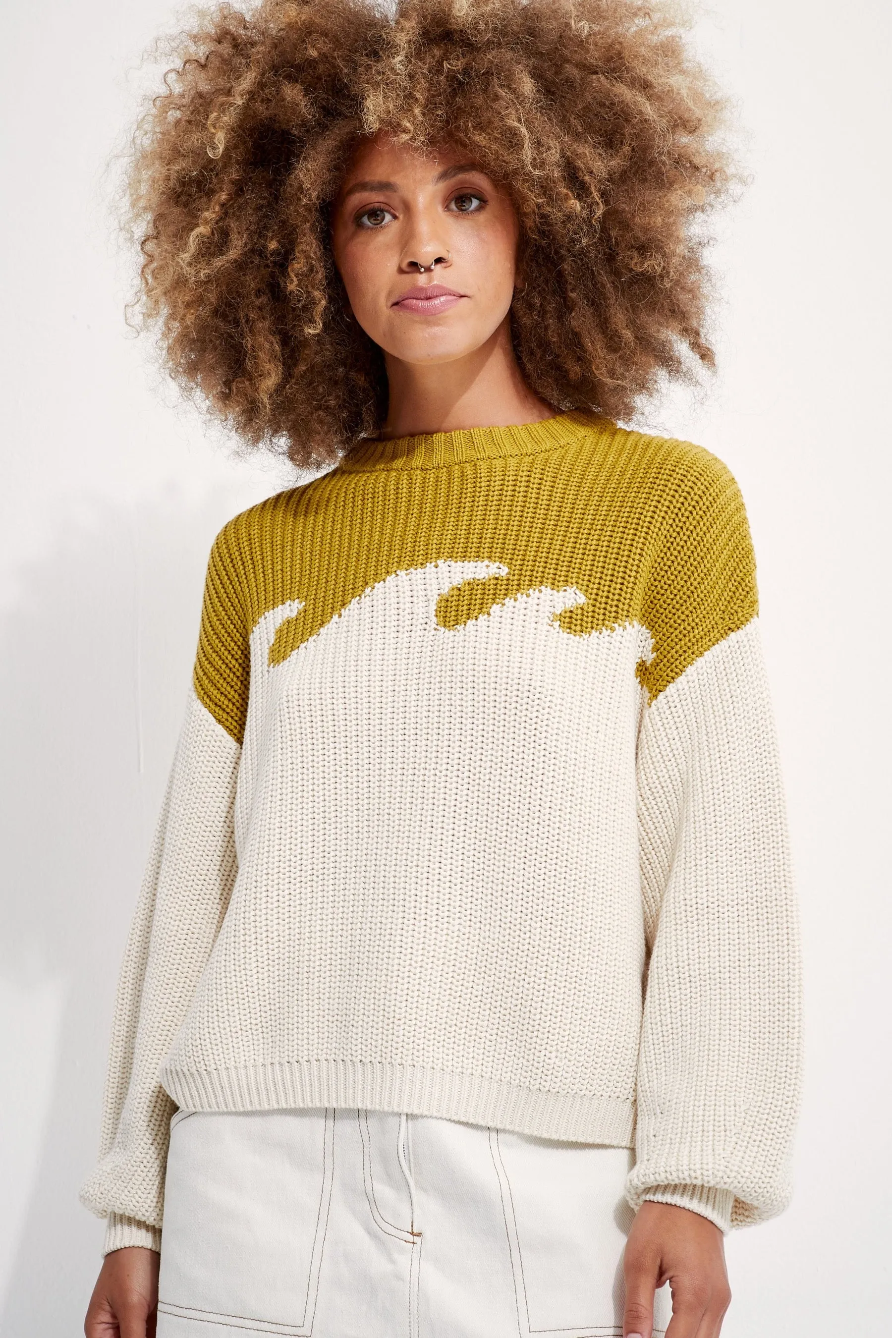 Chartreuse Wave Sweater