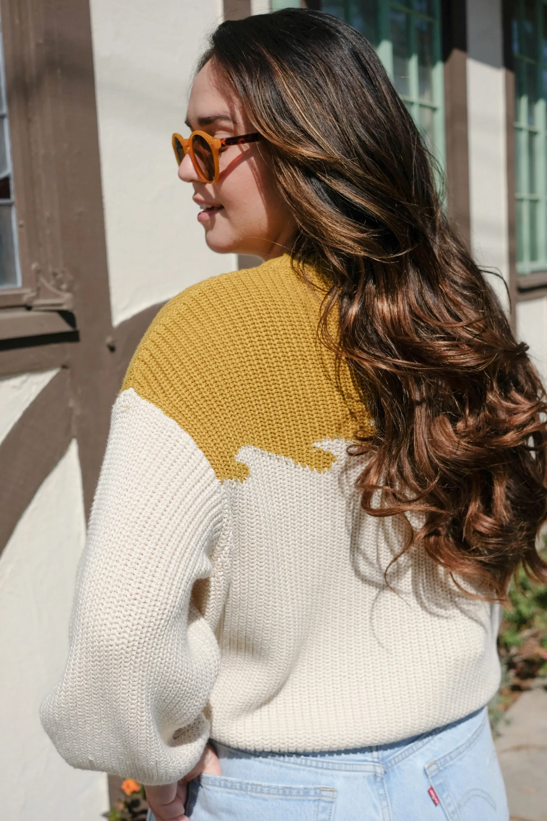 Chartreuse Wave Sweater