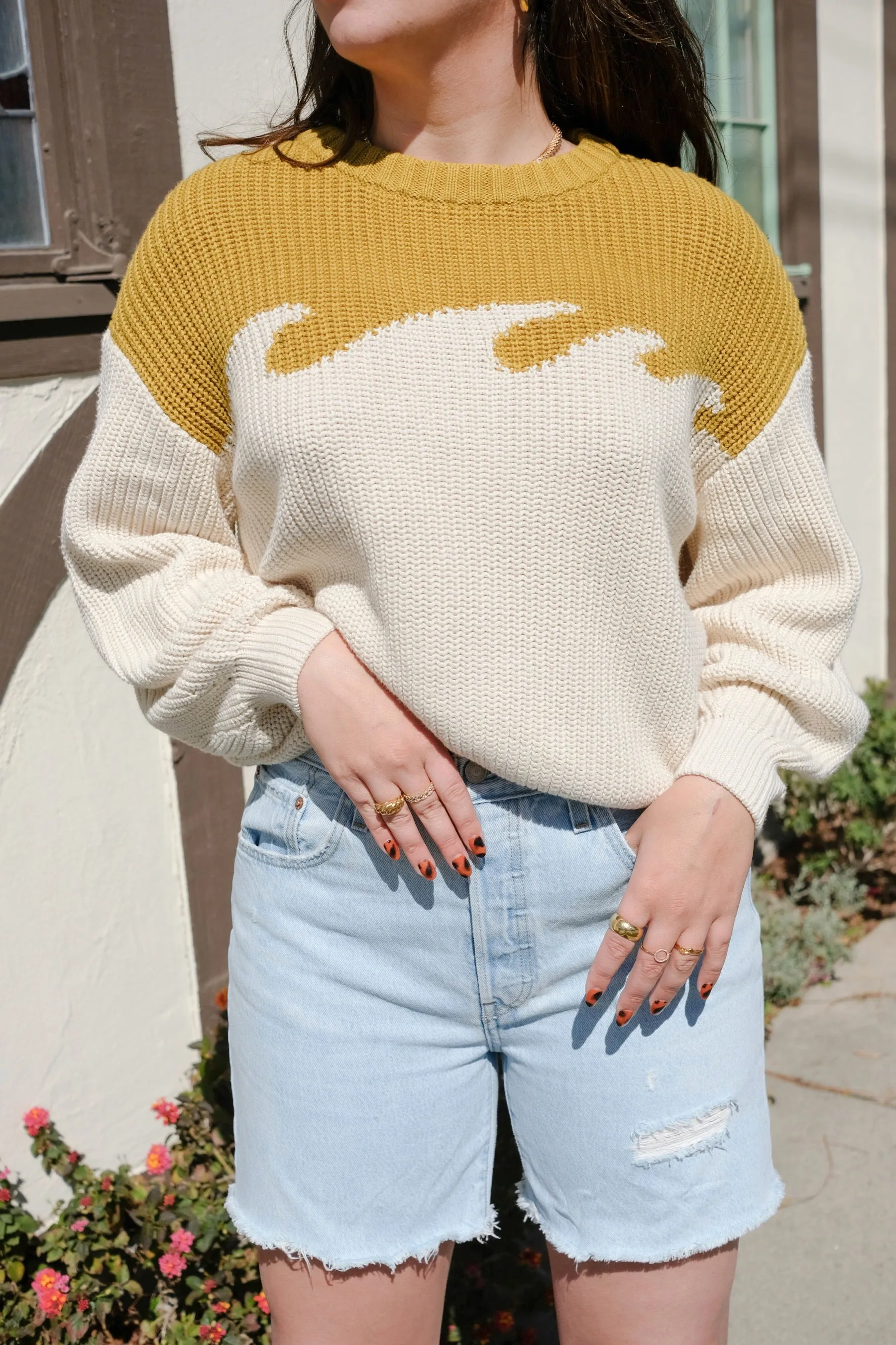 Chartreuse Wave Sweater