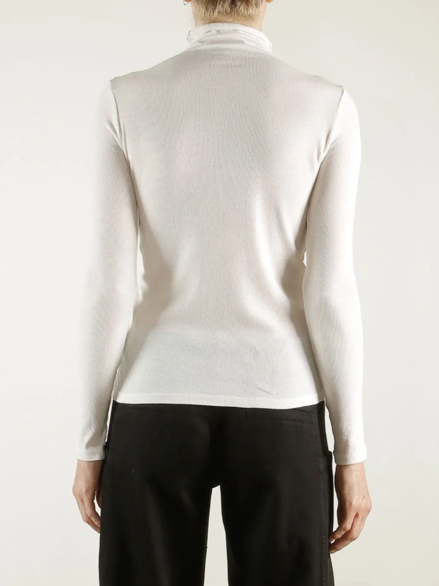 Cleo Turtleneck in Lightweight Rib - Stone