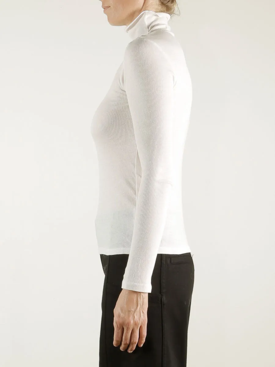 Cleo Turtleneck in Lightweight Rib - Stone