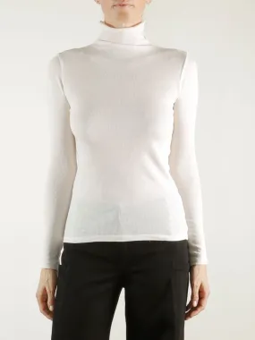 Cleo Turtleneck in Lightweight Rib - Stone