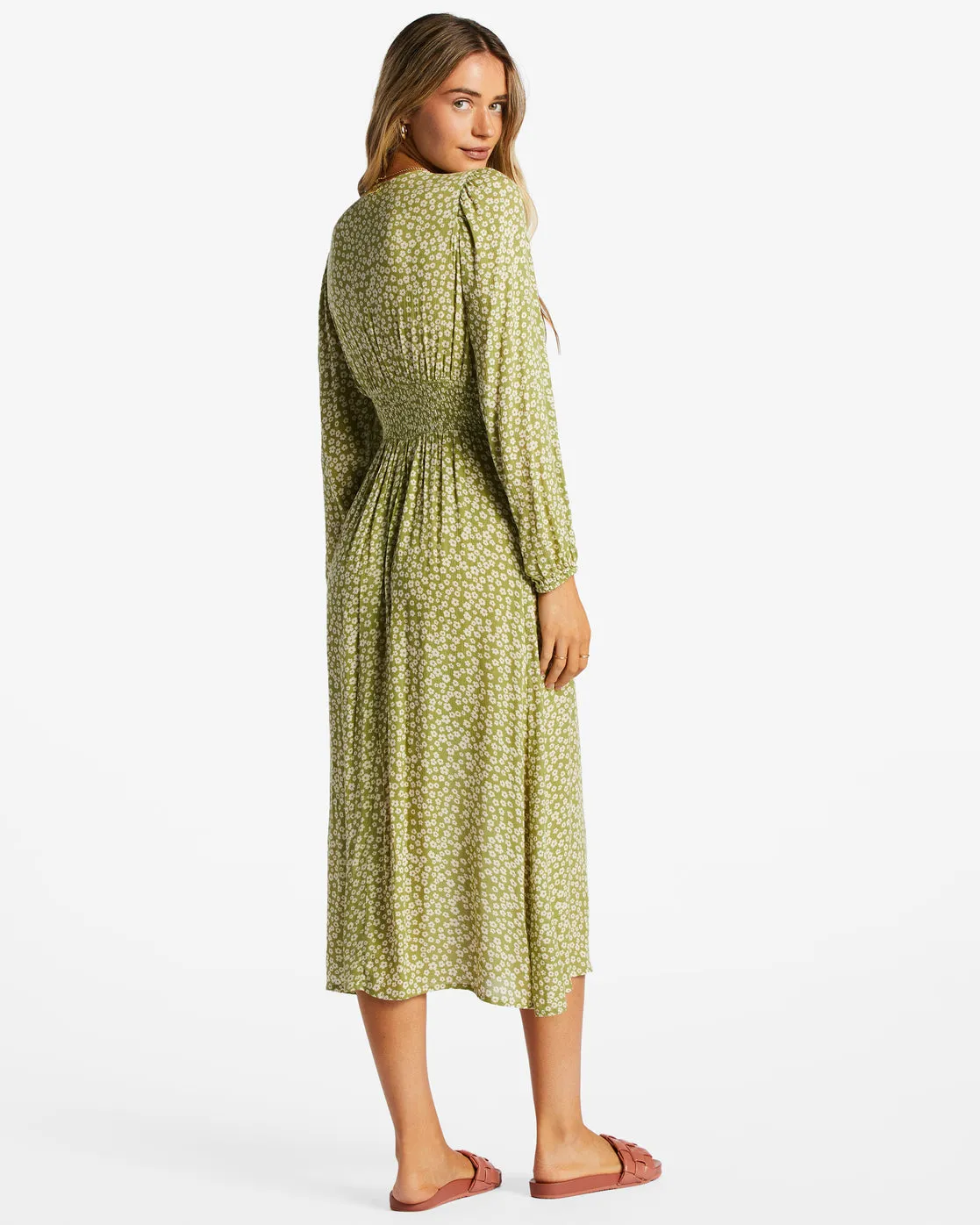 Cool Nights Midi Dress - Green Eyes