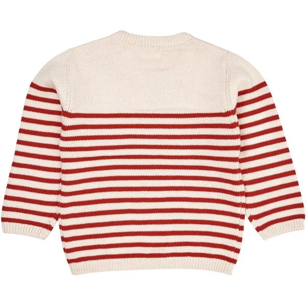 Copenhagen Colors Cream/Red Combi Strik Sailor Sweater Stripe