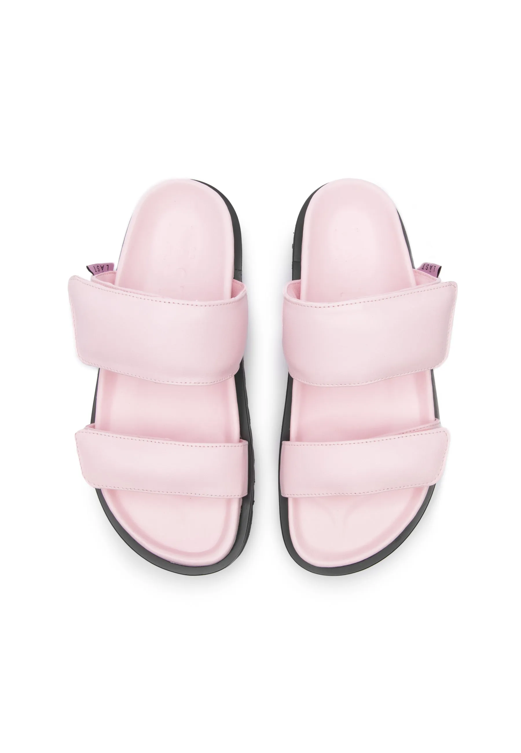 Corine Pink Leather Puffy Sandals