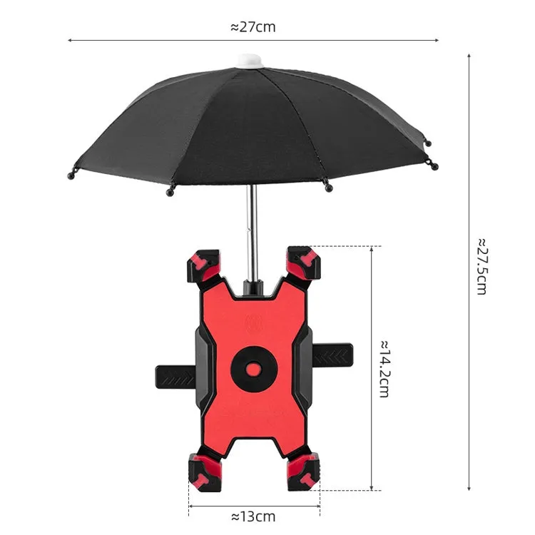 CYCLINGBOX Bicycle Mobile Phone Bracket With Parasol Rider Mobile Phone Frame, Style: Handlebar Installation (Bue)