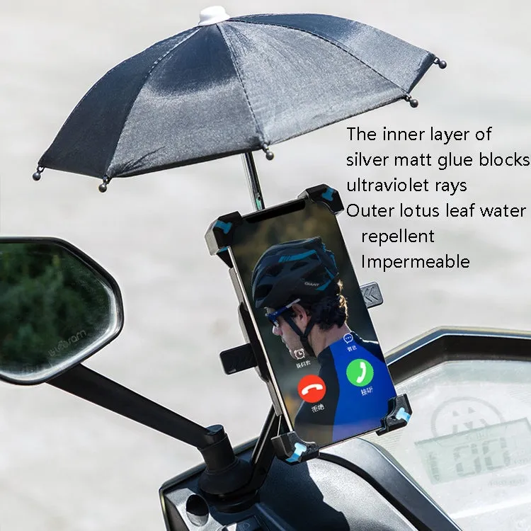 CYCLINGBOX Bicycle Mobile Phone Bracket With Parasol Rider Mobile Phone Frame, Style: Handlebar Installation (Bue)