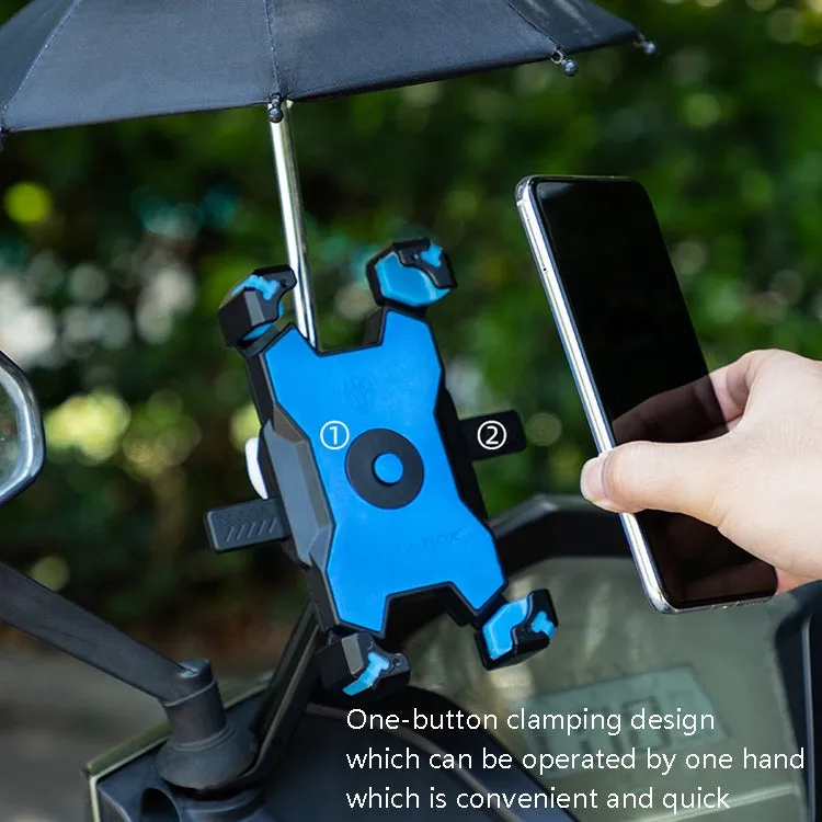 CYCLINGBOX Bicycle Mobile Phone Bracket With Parasol Rider Mobile Phone Frame, Style: Handlebar Installation (Bue)